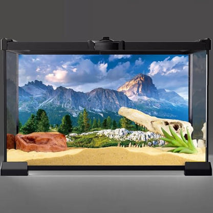 AWERT 36x24 inches Reptile Habitat Background Blue Sky Mountain Tree Terrarium Background Sandstone Mountain Scenery Backdrop Desert Terrarium Background