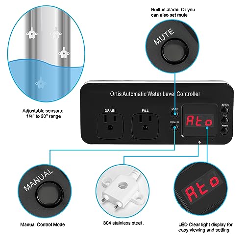 Auto Top Off System, Oritis Water Refiller Water Level Controller Automatic Water Change for Aquarium Fish Tank Swimming Pool Saltwater Freshwater, Sump Pump Pits