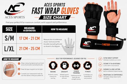 Fast Wraps/Easy Wraps/Hand Wraps Gloves-1 Meter Long Wrist Straps - size: Medium