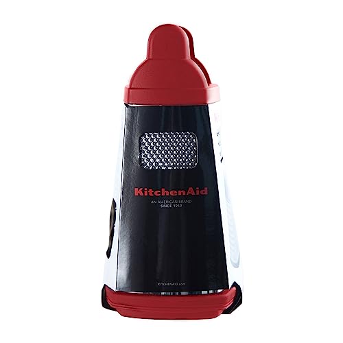KitchenAid Gourmet 4-Sided Stainless Steel Box Grater with Detachable Storage Container - color: Red