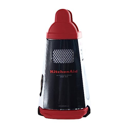 KitchenAid Gourmet 4-Sided Stainless Steel Box Grater with Detachable Storage Container - color: Red
