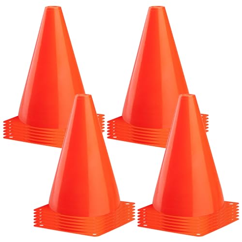 CARTMAN Agility Training Cones, Plastic Soccer Field Markers Indoor Outdoor for Events - style: 9" 24pk