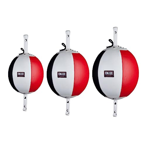 Ringside Leather Boxing Double End Bag - Speed & Reflex Punching Target with Bungee Cables for MMA, Muay Thai, and Striking Accuracy - size: 7"