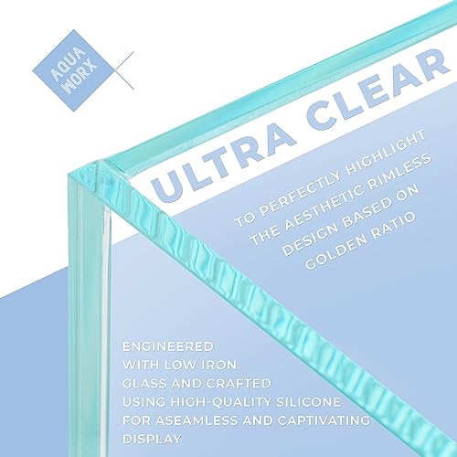 2 Gallon Clear Glass Cube Rimless Tank - Space Saving Aquarium - 7.87 x 7.87 x 7.87 inches