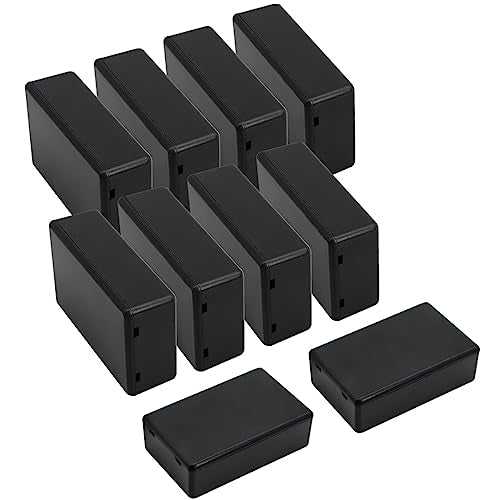 Project Box 10 Pieces ABS Plastic Electrical Project Case Small Junction Box for Electronics Black 2.8 x 1.7 x 0.9 inch (72x 42x 23 mm) - size: 2.8" x 1.7" x 0.9"(10pc)