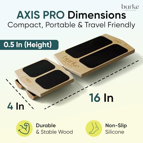 Ankle Balance Board & Foot Strengthener for Plantar Fasciitis Pain Relief | Single leg axis design for physical therapy, sprained ankle recovery and Achilles tendonitis, non slip wooden slant board