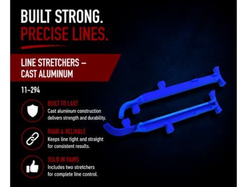 Bon Line Stretchers Cast Aluminum Mason Line Tightening Tools for Brick Block and Masonry Layout Work Sold in Pairs for Accurate Alignment