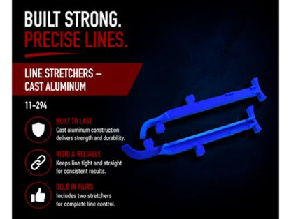 Bon Line Stretchers Cast Aluminum Mason Line Tightening Tools for Brick Block and Masonry Layout Work Sold in Pairs for Accurate Alignment