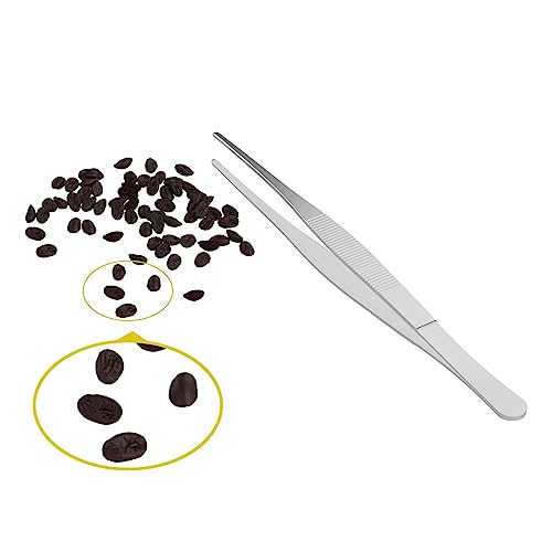 7.1 Inch Stainless Steel Tweezers, with Straight Round Blunt Serrated Tip, 1/16 Inch Thickness Stainless Steel, Multipurpose Daily Garden Home Lab Craft Repairing Tool - size: 7.1"L(1/16"T)