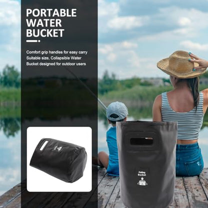 Outdoor Collapsible Bucket Folding Fishing Bucket Portable Water Tank Comfort Grip Handles for Camping Hiking