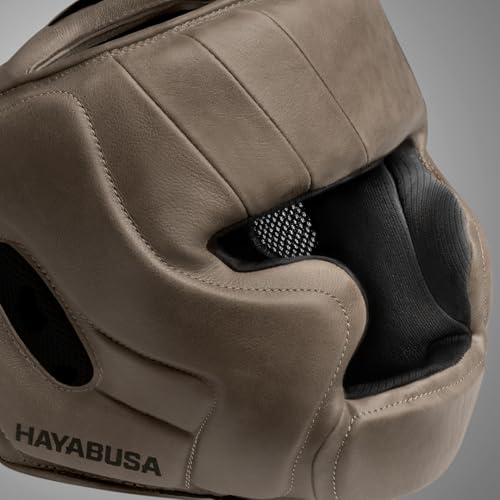 Hayabusa T3 LX Leather Adjustable MMA Headgear - Brown, One Size