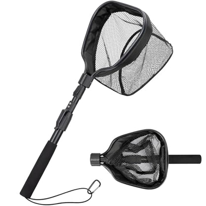Floating Bait Net – Aluminum Livewell Net, 8" Hoop, 15"–21" Handle, Soft Mesh, EVA Grip, Belt Hook & Anti-Drop, for Minnows, Sardines, Herring – Telescopic & Collapsible Baitfish Net