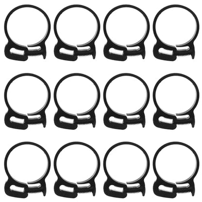 Murtenze 12 Pack Double Gripping Nylon Hose Clamps, Adjustable Plastic Snap Grip Hose Clamps for Connecting Fastening Pipes (37.5-39.5mm (1.5inch)) - size: 37.5-39.5mm (1.5inch)-12Pcs