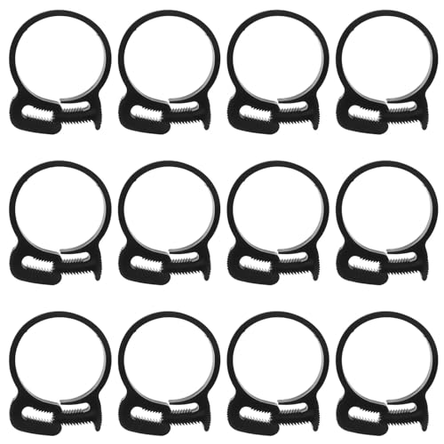 Murtenze 12 Pack Double Gripping Nylon Hose Clamps, Adjustable Plastic Snap Grip Hose Clamps for Connecting Fastening Pipes (37.5-39.5mm (1.5inch)) - size: 37.5-39.5mm (1.5inch)-12Pcs