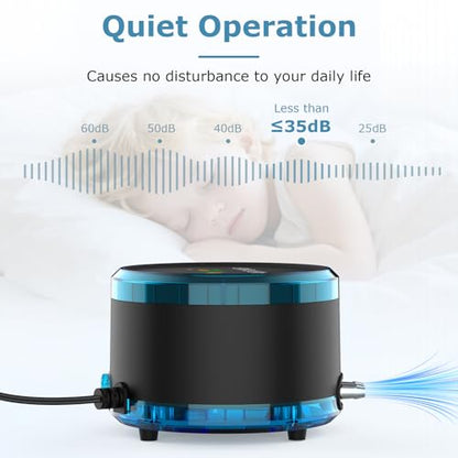 hygger Aquarium Air Pump Dual Outlet, Quiet Powerful Fish Tank Aerator 4W/8W, Adjustable Oxygen Pump with Air Stone, Bubbler for Fish Tank Up to 200 Gallon