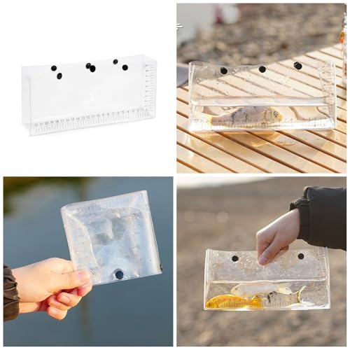 Folding Fish Observation Bag Clear Fish Weigh Bags Outdoor Lure Fishing Container with Scale for Outdoor Fishing Clear Fish Weigh Bag Container
