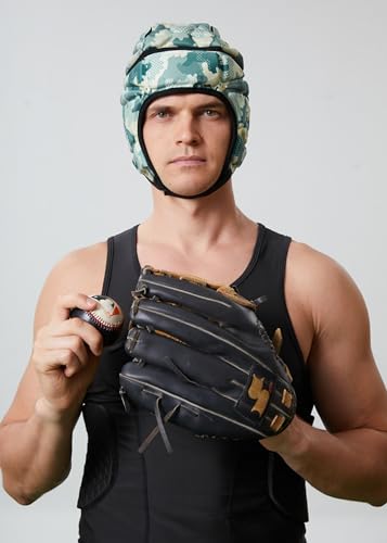 Topeter Padded Rugby Helmet, Protective Soft Shell Headgear Hats - color: Camo