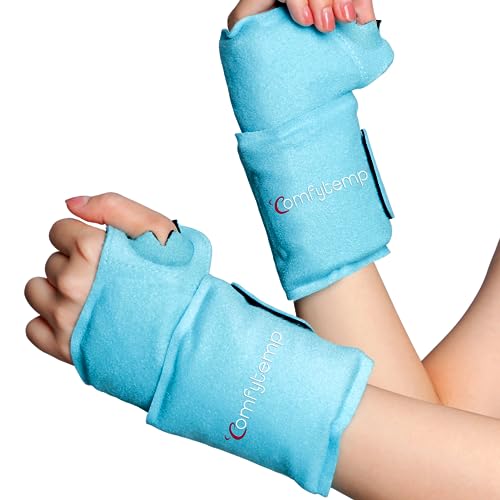 Comfytemp Wrist Ice Pack Wrap for Carpal Tunnel Relief 2 Pack and Shoulder Ice Pack Rotator Cuff Cold Therapy Bundles