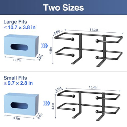 2 Pack Glove Box Dispenser Wall Mount (10.4 * 3.5in): Black Glove Holder Organizer for Disposable & Tissue Box - Organizer on Wall in Lab, Kitchen, Bathroom, Garage