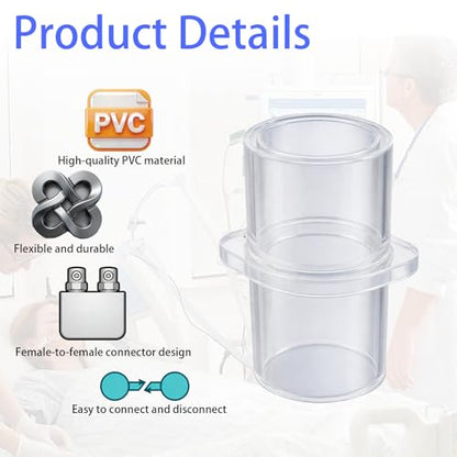 CPAP Hose Coupler Adapter, CPAP Connector Tubing for Connecting Standard 22mm CPAP Tubing, Tubing Adapter for CPAP Machine, 15mm ID x 22mm OD, 2 Packs