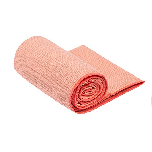 Hot Yoga Towel - Mat-Sized, Microfiber, Super Absorbent, Anti-Slip, Injury Free, 24" x 72" - Best Bikram Yoga Towel - Exercise, Fitness, Pilates Gear - color: Lotus Pink
