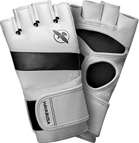 Hayabusa T3 4oz Pro Style MMA Gloves for Men and Women - color: White/Black, size: Medium