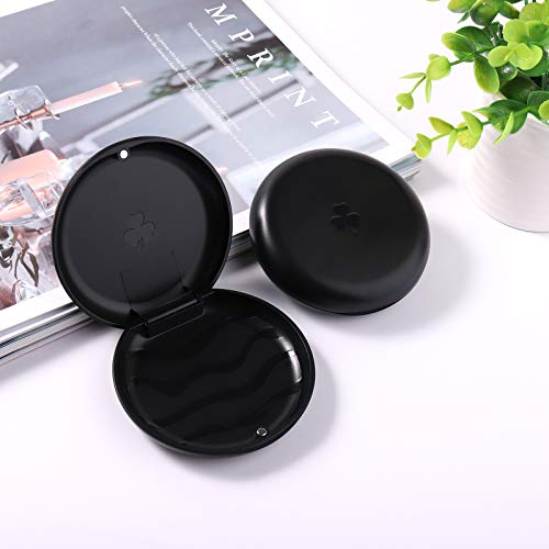 2 PCS Retainer Cases,Solid Orthodontic Retainer Case - Black - color: Black