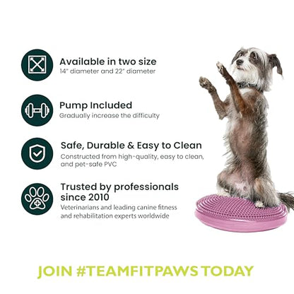 FitPaws® Dog Balance Disc, Exercise Equipment, Rehabilitation + Training, - color: Razzleberry, size: 14"