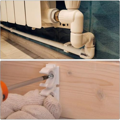 40 Pcs U-Shaped PVC Water Pipe Clamps, U-Shaped Buckles Fit for 1/4" (16mm) Pipes, TV Trays Tubing Hanger Support Pex Tubing (White 16mm) - size: 16mm,40Pcs(White)