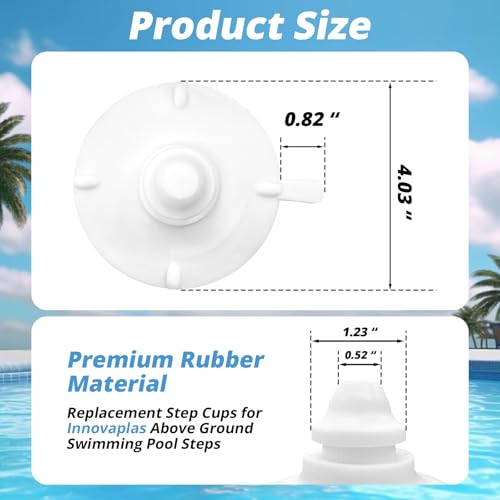Pool Step Suction Cups, Step Cups Replacement for Innovaplas Above Ground Swimming Pool Steps (8 Pack) - size: 8 Packs