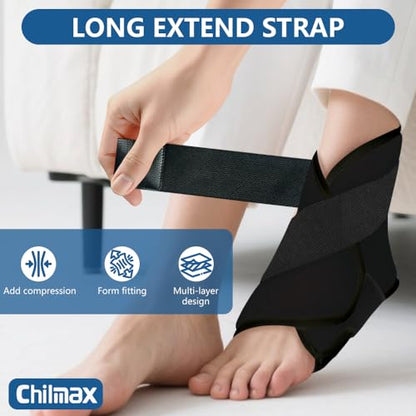Ankle Heel Ice Pack Wrap Brace for Swelling,Gel Cold/Hot Therapy Wrap for Sprained Ankle, Achilles Tendonitis, Plantar Fasciitis,Foot Pain,Adjustable Strap,Reusable Compression Wrap (Black) - color: Black