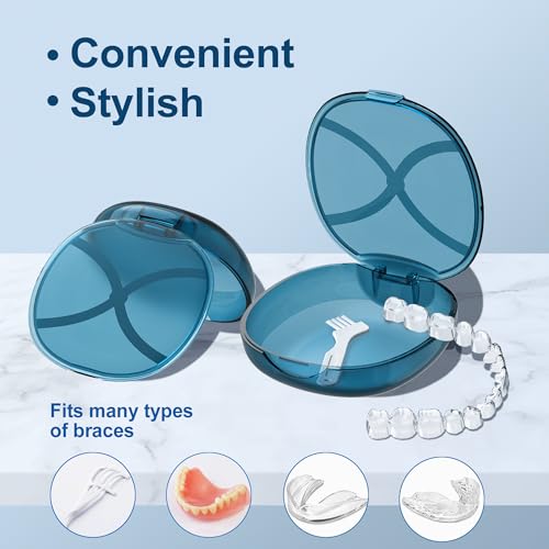 MOCEL Retainer Case with Vent Holes, Mouth Guard Case Dental Storage Container (Green)
