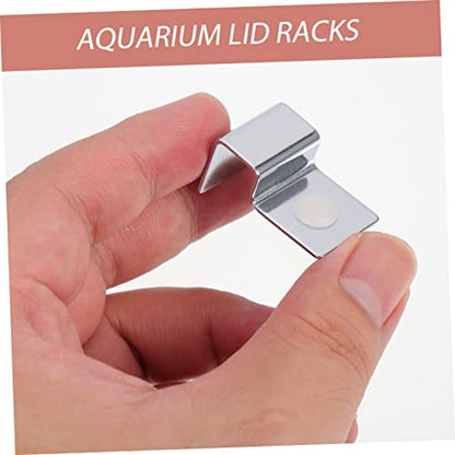 BESPORTBLE 20pcs Stainless Steel Fish Tank Lid Supports Aquarium Cover Holders for Glass Tanks Easy Installation Suitable for Various Aquatic Environments Elegant Design