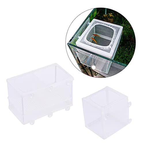 FOMIYES 3pcs Fish Net for Fish Tank Aquarium Breeding Box Net Box with Plastic Frame Suction Cups