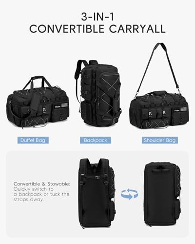 Tactical Gym Bag for Men Women Carry On Luggage 22x14x9 Airline Approved - color: Red, size: Large