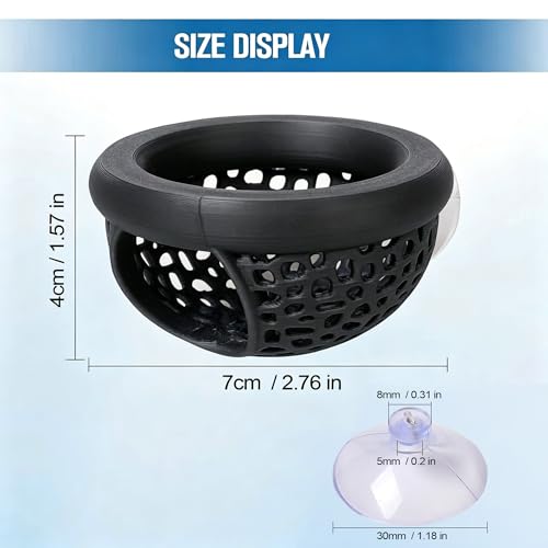 Black Multi-Functional Betta Hammock Feeding Bed, Floating or Suction Cup Mount, Adjustable Resting Spot & Hideout, for Betta Fish & Shrimp