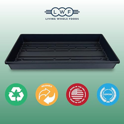 10 Plant Growing Trays (No Drain Holes) - 20" x 10" - Perfect Garden Seed Starter Grow Trays: for Seedlings, Indoor Gardening, Growing Microgreens, Wheatgrass & More - Soil or Hydroponic - size: No drain holes