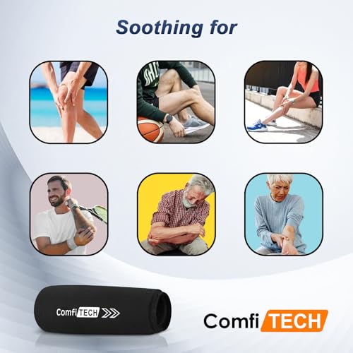 ComfiTECH Elbow Ice Pack Wrap for Arm, Knee & Calf, Flexible Ice Sleeve, L | Multi-Use Gel Ice Sleeve for Tennis Elbows, Golfers Arm, Reusable Cold Compression for Elbow Joint & Muscle Relaxation - size: L-Standard