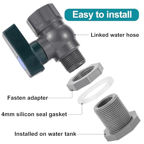 3/4 Inch Rain Barrel Spigot Kit - BILAL Water Barrel PVC Garden Diverter Kit with Bulkhead Fitting Hose Faucet Adapter and Thread Seal Tape for Water Tanks, Aquariums, Tubs, Pool, Garden Barrel - size: 1-Set