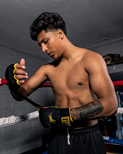 Title Boxing Attack Nitro Speed Wraps 2.0 - Boxing Wraps, Quick Wraps Boxing, Boxing Hand Wraps, Hand Wraps for Boxing Gloves, MMA Gloves, Wrist Wraps Boxing, Muay Thai Hand Wraps, Knuckle Protection - color: Black/Yellow, size: Standard