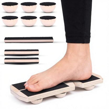 Ankle Balance Board, Non-Slip Strengthener Wood Wobble Board for Sprained, Posture Correction - Home Stability Exercises Balance Board - size: Round