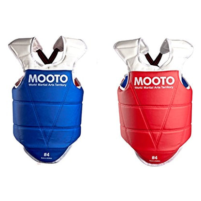 MOOTO Korea Taekwondo Chest Guard Set(Blue One + Red One) Approved Protector Gear MMA TKD (1_XS)