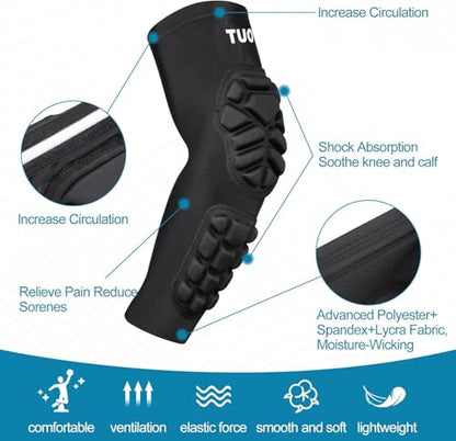 Youth Padded Arm Sleeve Elbow Forearms Commpression Pads Protection for Football Basketball Volleyball - size: XX-Large
