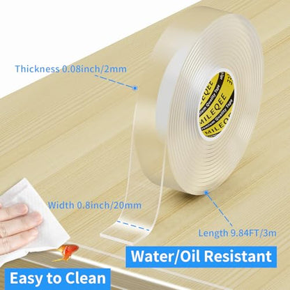 2Pack Clear Edge Protector Strip, 0.8in x 9.84FT(19.68FT Total), Sharp Edge Wrap Cover Tape, Self Adhesive Protective Bumper Guards for Cabinet Door Desk Glass Table Furniture, Kitchen Countertop - size: 2 Pack x 0.8in x 9.84FT