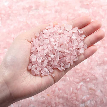 LAIDANLA Rose Quartz Crushed Stone Crystal Chips Bulk Natural Gemstones Healing Reiki Crystals Mini Quartz Vase Filler Aquarium Gravel 100g - color: Pink-rose Quartz, size: 0.22 Pound-（0.2"-0.28"）