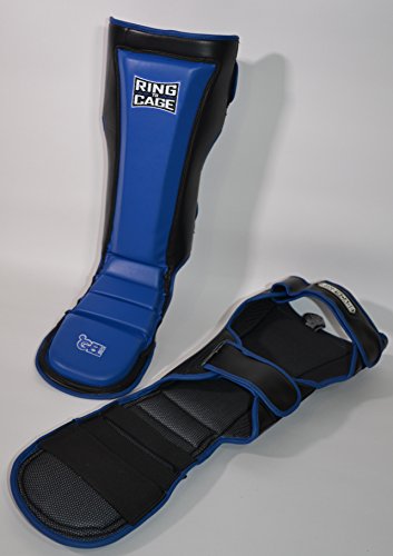 Ultima GelTech MMA Muay Thai Grappling Shin Instep Shin Guards - color: Blue, size: Medium