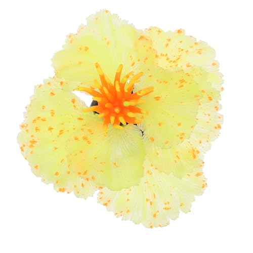 VICASKY Artificial Aquatic Plant for Fish Tank Decorations Realistic Yellow Silicone Aquarium Water Plant Adornment Lifelike Aquarium Decor for Freshwater and Saltwater Tanks