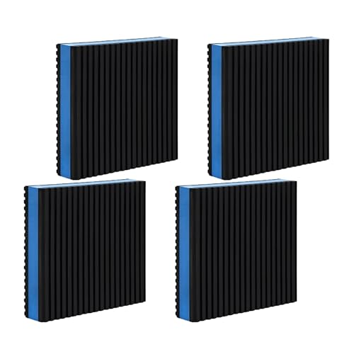 4 Pack Rubber Anti Vibration Pads, 4'' x 4'' x 7/8'' Heavy Duty EVA Mechanical Damping Vibrating Sound Isolation Pad for Compressor, Air Conditioner, Washer, Dryer, Treadmill
