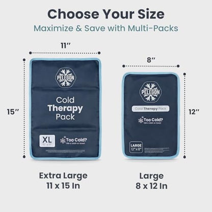 Pelegon Large Ice Packs for Injuries Reusable XL (11" x 15") Ice Pack for Back, Reusable Gel Ice Pack for Knee, Flexible Cold Pack for Shoulder, Hip & Neck, Soft Fabric Side, Leakproof Design - 1 Pack - size: XL (1 Pack)