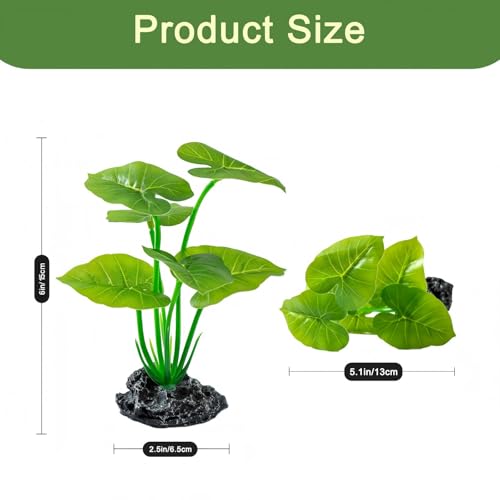 2 Pcs Fish Tank Decorations Plants, Artificial Plant Aquarium Accessories Decor, Goldfish Tank Decor Plastic Realistic Plants